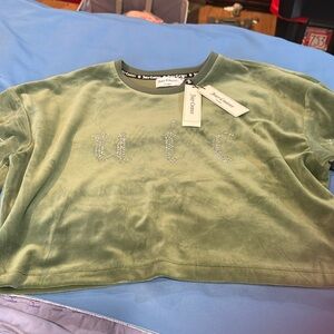 NWT Juicy Couture Velour Velvet Green Coastal Drive Top XS S L Z54